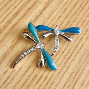 Vintage enamel dragonfly brooch